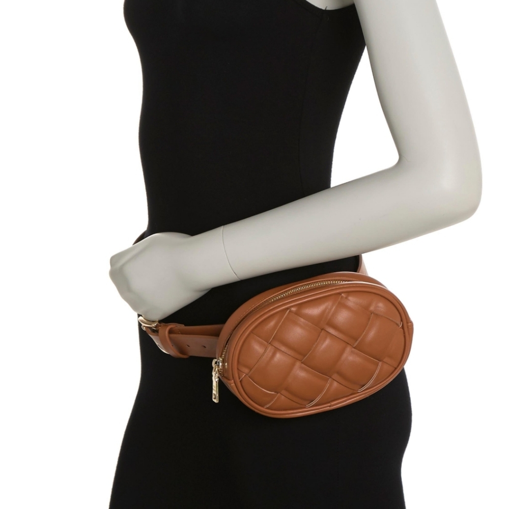Steve Madden Diamond Weave Oval Belt Bag
